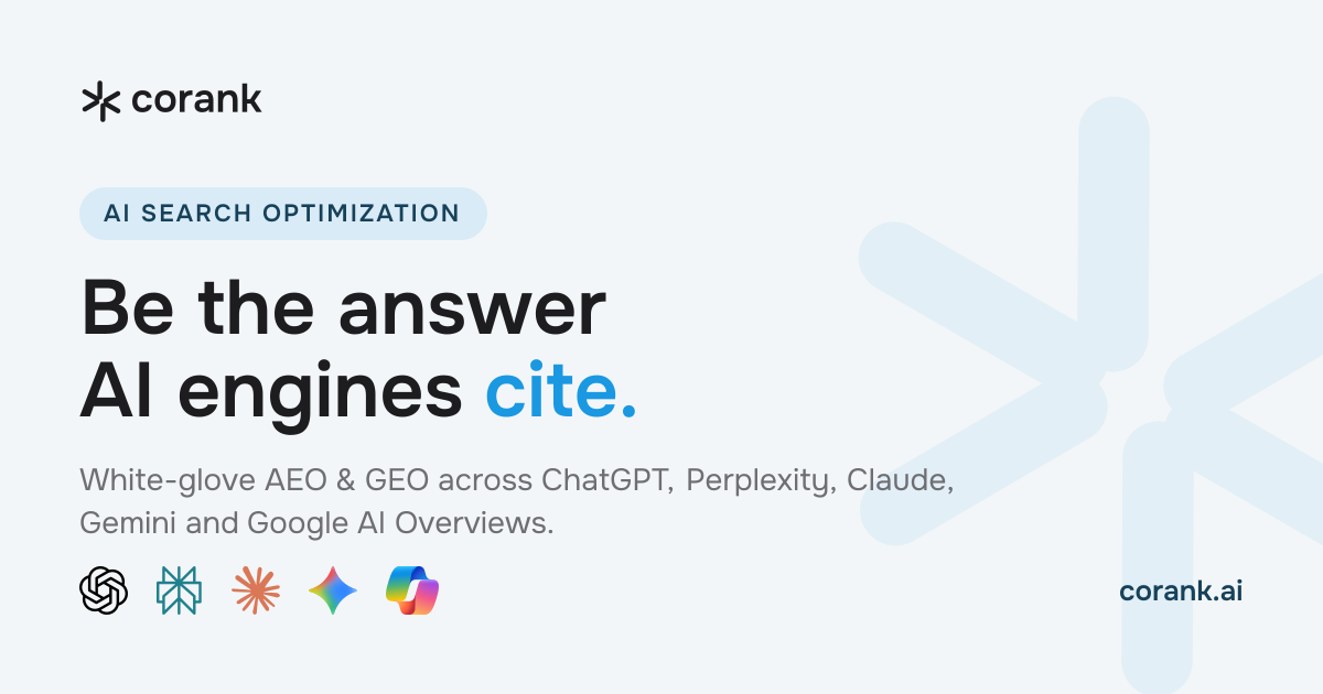 AI Search Optimization | AEO, GEO & AI SEO | Corank
